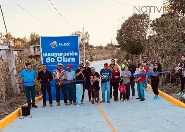 Más obra pública en Charo; Chava Cortés entrega tres calles y un drenaje