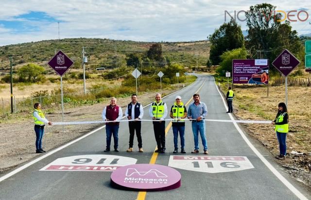 Bedolla y Chava Cortés inauguran la rehabilitación de la carretera Charo-Zurumbeneo-Fco. I. Madero