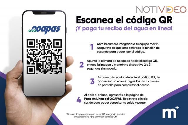 Con código QR, OOAPAS ofrece alternativa para pagar en línea