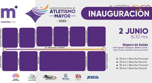 Gobierno Municipal anuncia cortes viales por arranque de Campeonato Nacional de Atletismo Mayor 2022