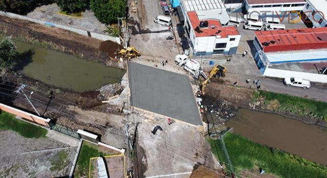 Culmina colado en puente del dren Barajas; comienza proceso de fraguado