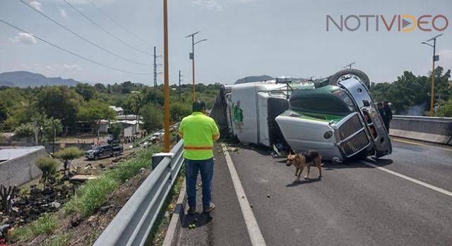 Vuelca camión cargado con varias toneladas de limón 