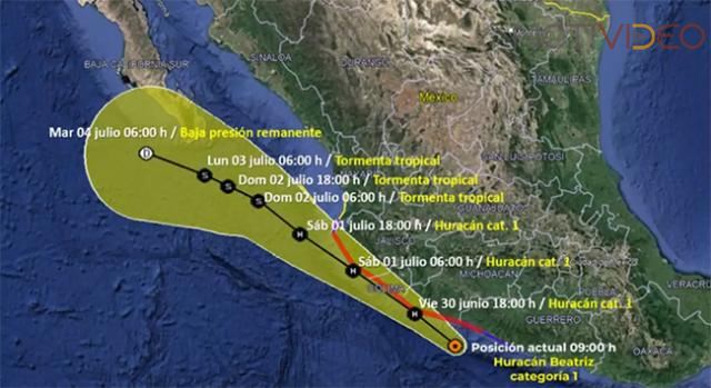 Costa michoacana en alerta por huracán Beatriz 