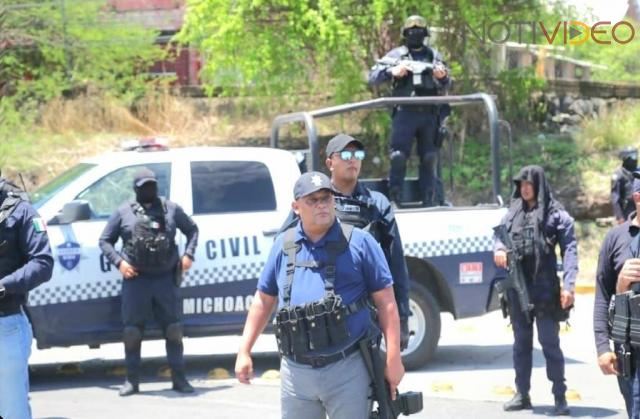 SSP mantiene vigilancia para garantizar el orden, en Apatzingán 