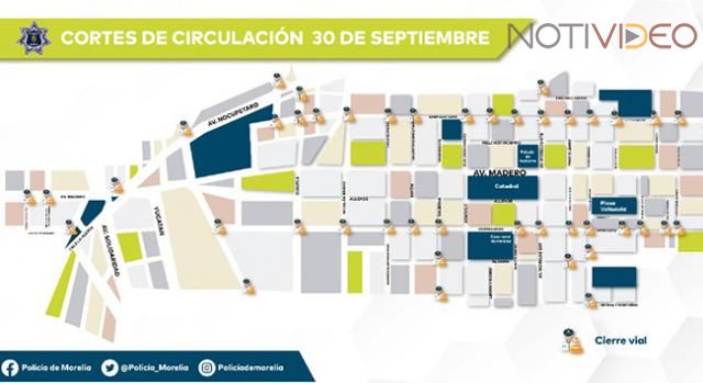 Policía Morelia resguarda y anuncia cortes viales por Desfile del 30 de septiembre