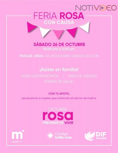 DIF Morelia invita a segunda edición de la Feria Rosa con causa y ofrece vales de mastografía 