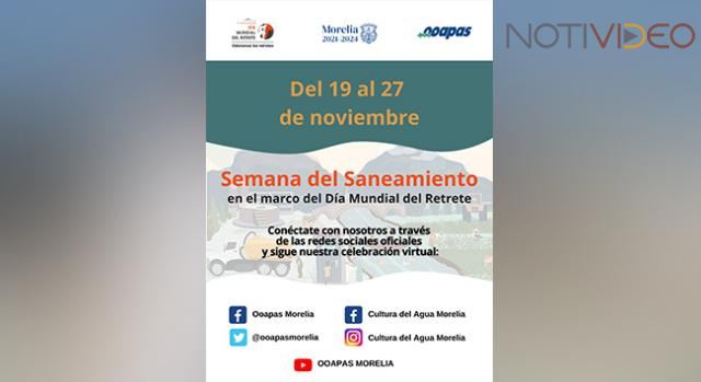 El OOAPAS celebrará de forma virtual la Semana del Saneamiento