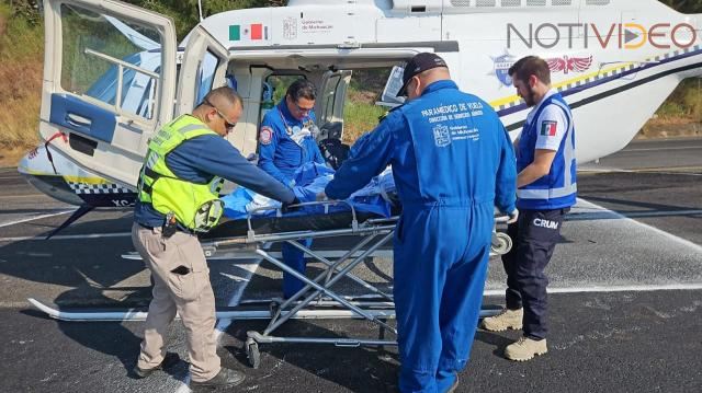 Helicóptero de la SSP traslada de emergencia a menor con quemaduras, tras accidente en Autopista 